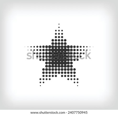 Dotted star shape. Geometric artistic star icon pixel. Integrative and integrative pixel movement. Modern icon ports.
