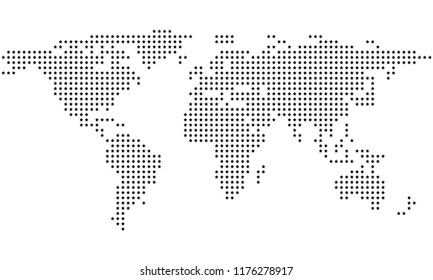 Dotted stars abstract world map