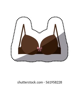 dotted sticker of brown brassier with bow