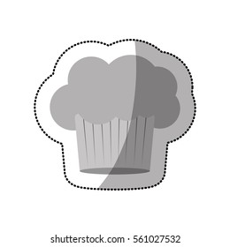 dotted sticker of chefs hat in cake shape