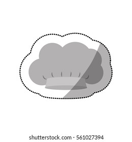 dotted sticker of chefs hat in cumulus shape