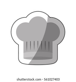 dotted sticker of chefs hat shading with lines