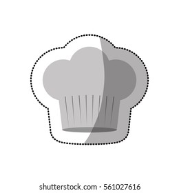 dotted sticker of chefs hat shading and wide