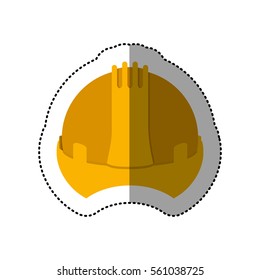 dotted sticker construction helmet icon