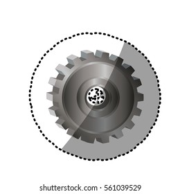 dotted sticker gear wheel icon