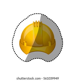 dotted sticker safety helmet icon