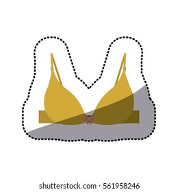 dotted sticker yellow brassier with bow