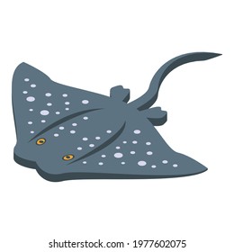 Dotted stingray icon. Isometric of Dotted stingray vector icon for web design isolated on white background
