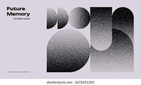 Fundo de textura pontilhada pontilhada. Textura dos grãos. Padrão abstrato de meio-tom. Gradiente esmaecido. Efeito Dotwork. Papel de parede geométrico moderno preto e branco.