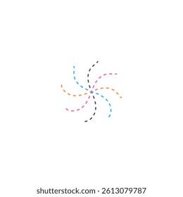 dotted style flower patterns vector design isolated in white background