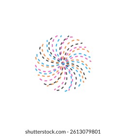 dotted style flower patterns vector design isolated in white background