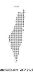 Gestrichelte stilisierte Karte von Israel. Einfaches Muster der israelischen Karte.