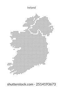 Dotted stylized silhouette map of Ireland island together with Northern Ireland.