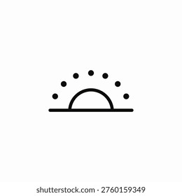 dotted sunrise icon sign vector