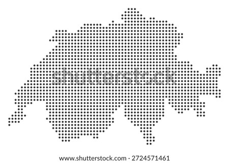 Dotted Switzerland map, black dot map vector illustration