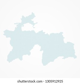 Dotted Tajikistan Map