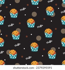 Dotted Temptations Chocolate Chip Muffin Fiesta Vector Pattern can be use for background and apparel design