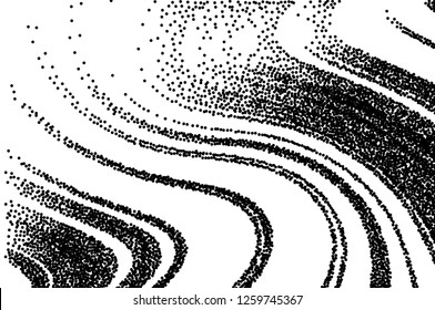 Dotted texture. Abstract grunge grid stripe  background. Wavy pattern. Black and white line vector illustration.