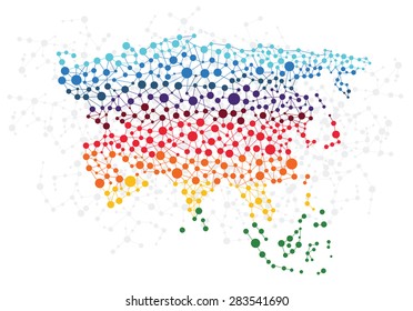 dotted texture asia vector background  on white