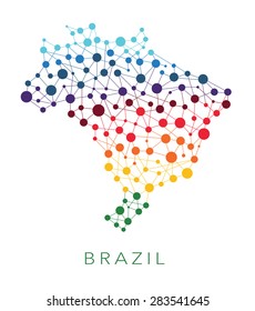 dotted texture Brazil vector background  on white