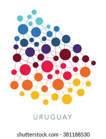 dotted texture Uruguay vector background 
