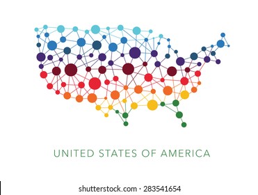 dotted texture USA vector background on white