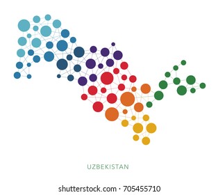 dotted texture Uzbekistan vector background