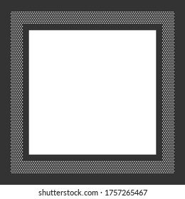 Dotted Textured, Dot Border Frame, Social Media Square Border Vector Illustration Background