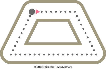 Dotted trapezium shape for tracing lines for preschool and kindergarten school kids for math drawing practice