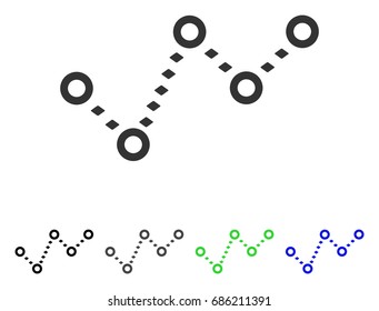 Dotted Trend flat vector pictogram. Colored dotted trend gray, black, blue, green pictogram versions. Flat icon style for application design.