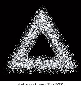 Dotted triangle for design project on black   - vector illustration 