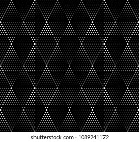 dotted triangles. vector seamless pattern. black and white background. monochome image