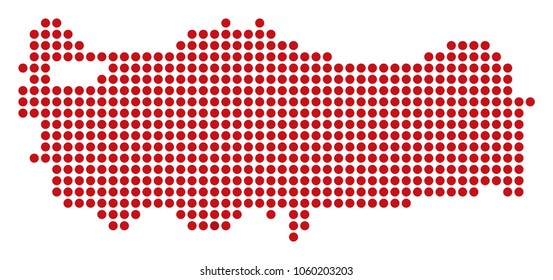 Dotted Turkey Map. Vector concept of Turkey Map combined of circle elements. Vector geographic map.