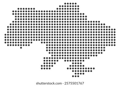 Dotted Ukraine map, black dot of Ukraine map vector illustration