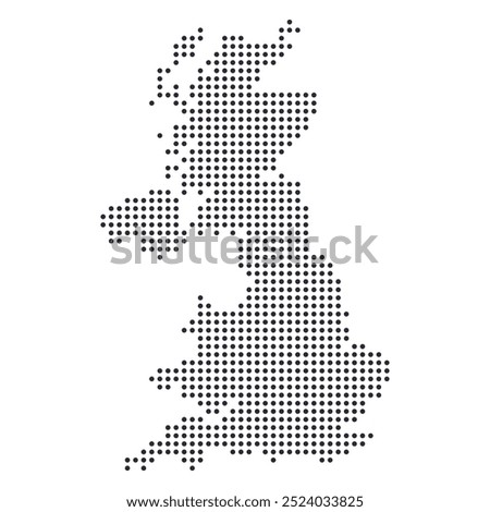 Dotted United Kingdom Map Isolated Element