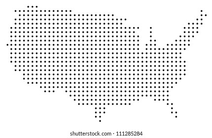 Dotted USA map on white