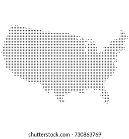 Dotted USA map on white. Vector eps10.