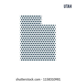 Dotted Utah map isolated on white background.