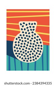 Dotted Vase With Background Vector Illustration