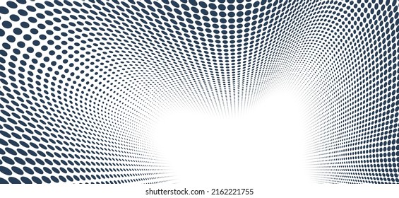Dotted vector abstract background, black dots in perspective flow, dotty texture abstraction, big data technology image, single color cool backdrop.