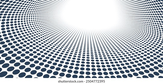 Dotted vector abstract background, black dots in perspective flow, dotty texture abstraction, big data technology image, single color cool backdrop.