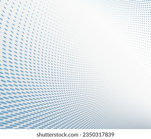 Dotted vector abstract background, blue and grey dots in perspective flow, dotty texture abstraction, big data technology image, cool backdrop.