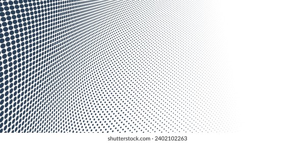 Dotted vector abstract background, light grey dots in perspective flow, dotty texture abstraction, big data technology image, cool backdrop.