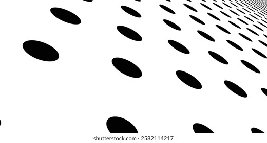 Dotted vector abstract background, light grey dots in perspective flow, dotty texture abstraction, big data technology image