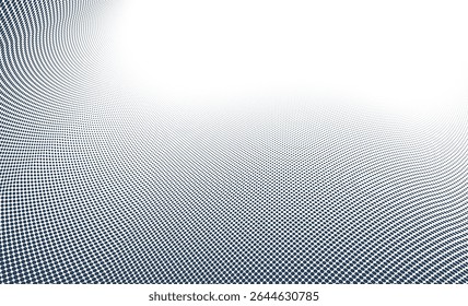 Dotted vector abstract background, light grey dots in perspective flow, dotty texture abstraction, big data technology image, cool backdrop.