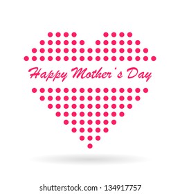 Dotted vector heart for mother's day celebration