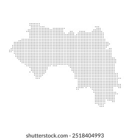 Mapa de Vector punteado de Guinea. Mapas de textura de semitono Guinea Country.