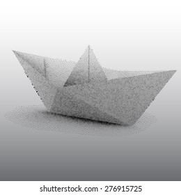 Dotted vector origami boat