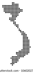 Dotted Vietnam Map. Vector collage of Vietnam Map done of round dots. Vector geographic map.