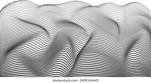 Dotted wave halftone background. Abstract pattern of dots.